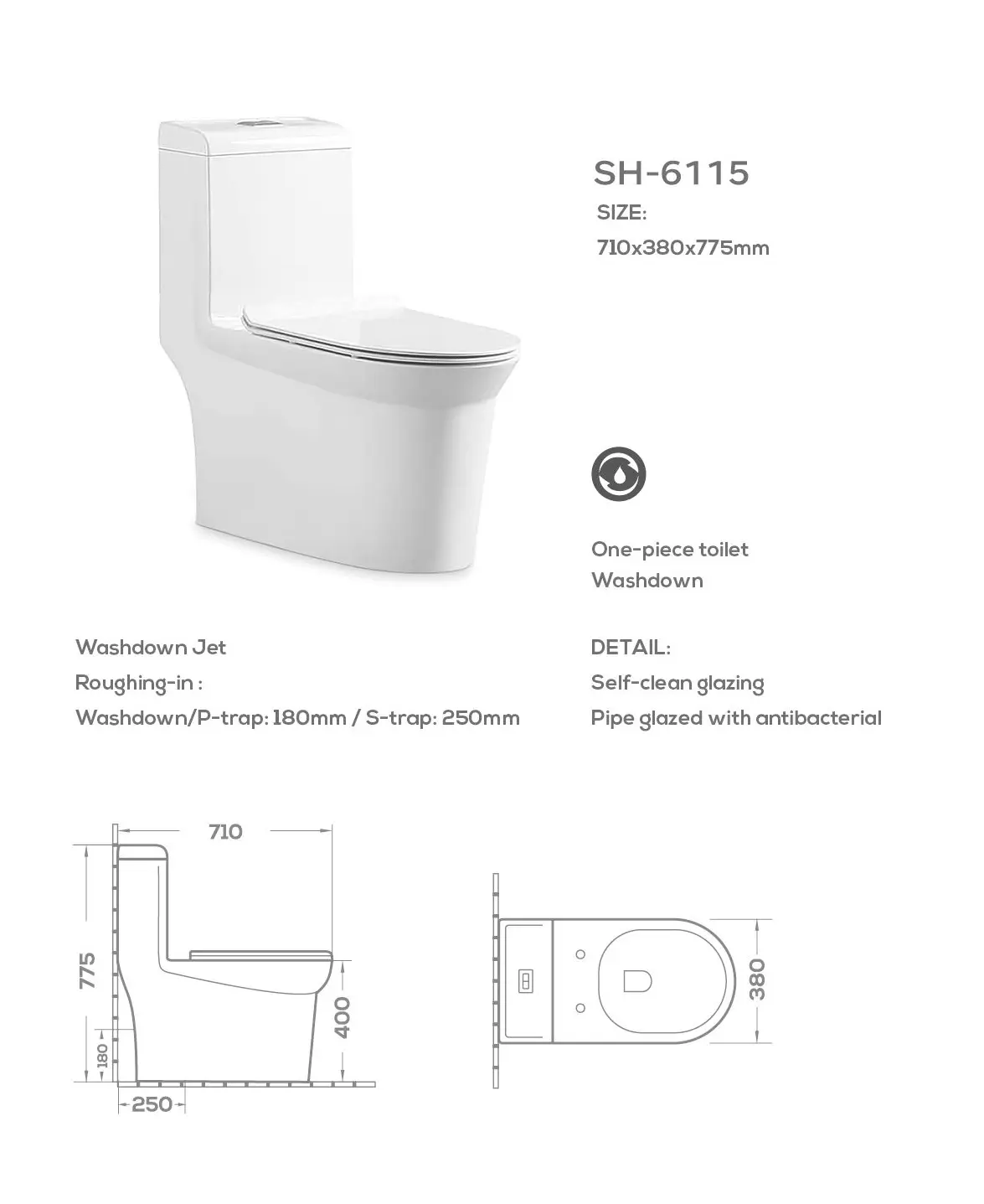 factory-direct washdown one-piece toilet (2)
