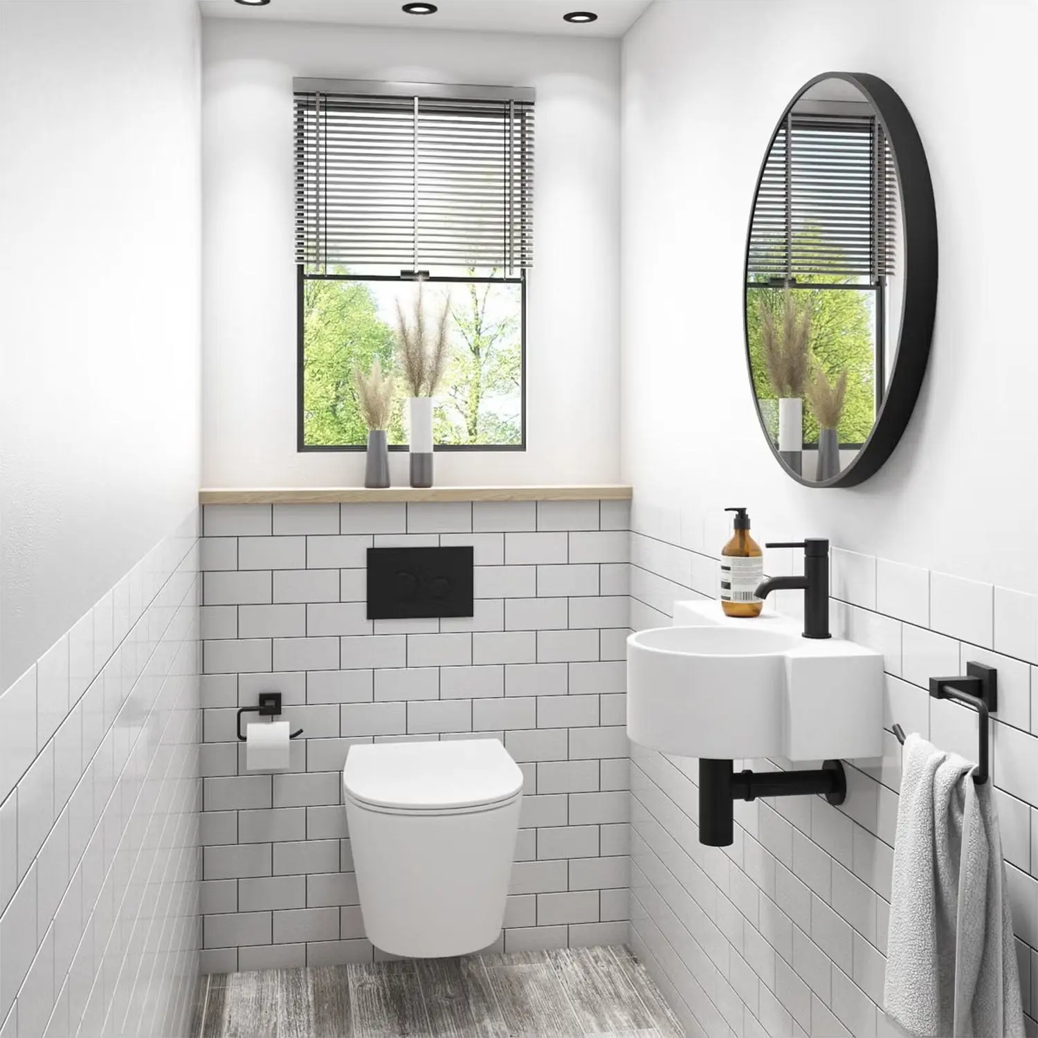 small bathroom wall-mounted toilet