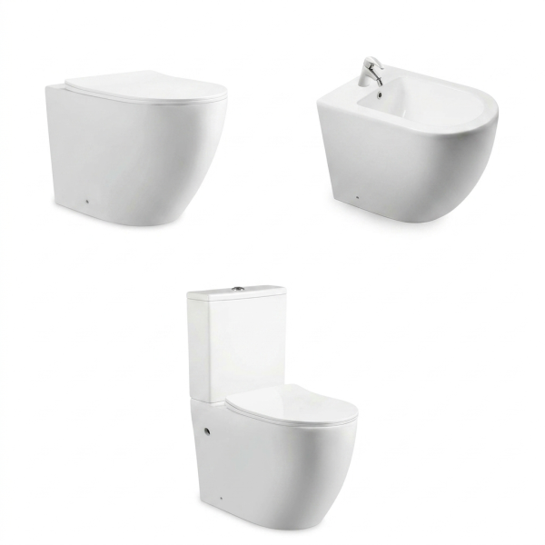 Wholesale Bathroom Suite with Factory Price – One Piece Toilet, Wall Hung Toilet and Bidet Set SH-5101 / SH-3381 / SH-F001B