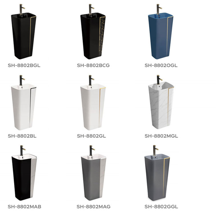 Wholesale Marble Finish One-Piece Pedestal Basin – Custom Colored Washbasins-Basins Manufacturer - الصورة 2