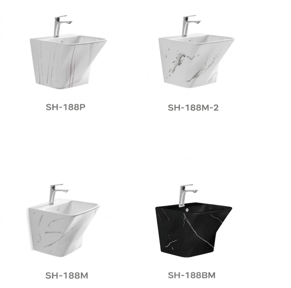 Wholesale Modern Wall-Hung Marble-Look Basin  SH-188M