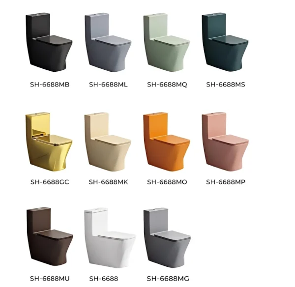 Factory Wholesale Modern Washdown Matte Gray One-Piece Toilet SH-6688MG – Hotel-Ready Design