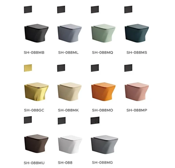 Wholesale Matte Gray Rimless Wall-hung Toilet SH-088MG – Direct Manufacturer Supply