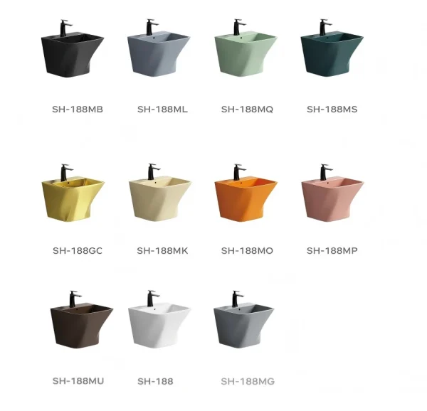 Wholesale Wall-Hung Bathroom Sinks, High-end Design, Available in a Variety of Color Options.