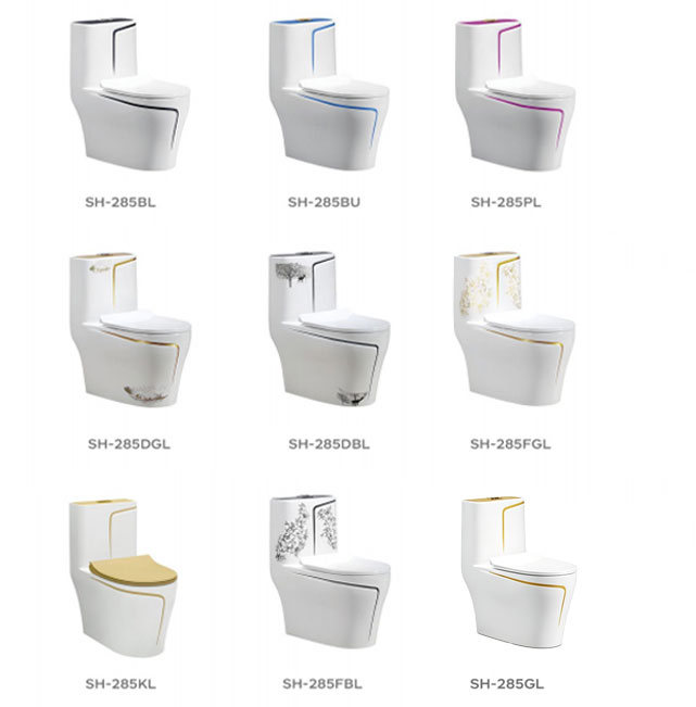 Wholesale Luxury Gold-Trim One Piece Washdown Toilets SH-285GL – China Wholesale Toilet Manufacturer — изображение 2
