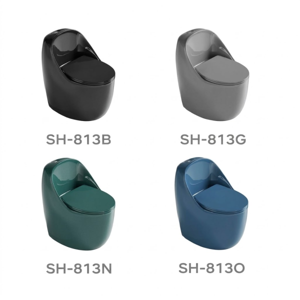 Wholesale One-Piece Egg-Shaped Siphonic Toilet SH-813 – Egg-Shaped Best Selling Toilet Style