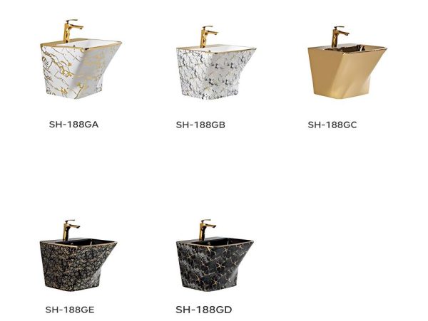 Wholesale Luxury Gold-Finish Washbasins SH-188GC — Ideal for Luxury Hotel Bathrooms and High-End Restaurant Restrooms