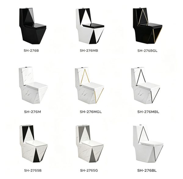 Wholesale One Piece Toilet SH-276 - Design moderne et audacieux en forme de diamant