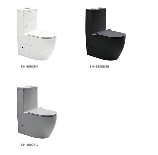 Bulk Marble-textured One-piece Toilet Supply: SH-8808M – Custom Toilet Manufacturer
