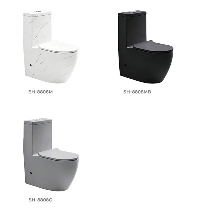 Bulk Marble-textured One-piece Toilet Supply: SH-8808M – Custom Toilet Manufacturer - Image 2