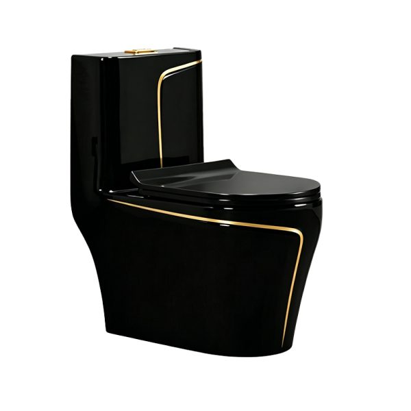 Wholesale Modern Washdown Luxury Glossy Black & Gold One-Piece Toilet SH-285BGL – China Wholesale Toilet Manufacturer