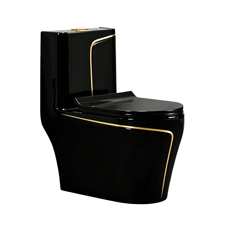 Wholesale Modern Washdown Luxury Glossy Black & Gold One-Piece Toilet SH-285BGL – China Wholesale Toilet Manufacturer