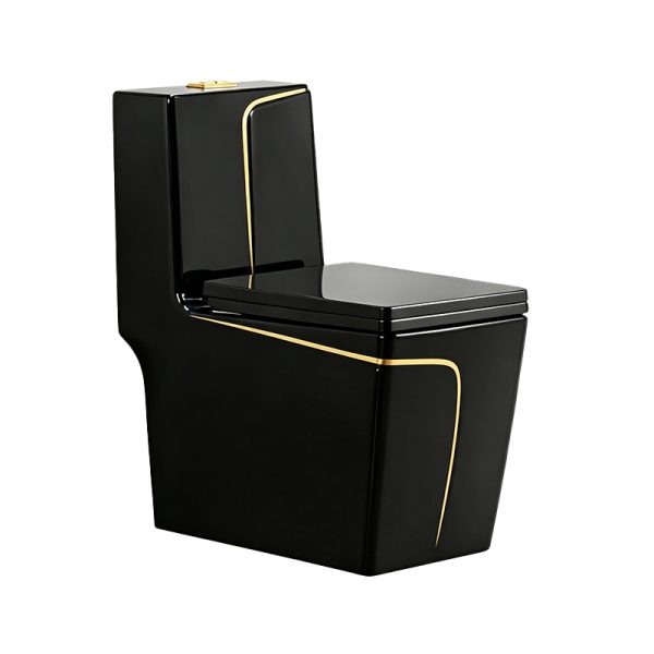 Factory Direct Wholesale High Quality Glossy Black One-Piece Toilet SH-295BGL – OEM and ODM Support