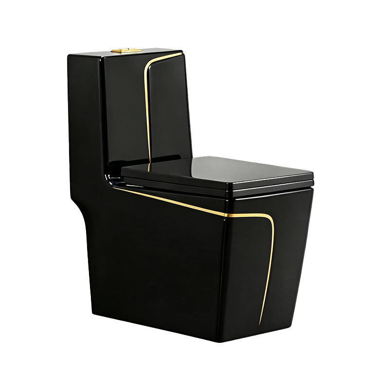 Factory Direct Wholesale High Quality Glossy Black One-Piece Toilet SH-295BGL – OEM and ODM Support