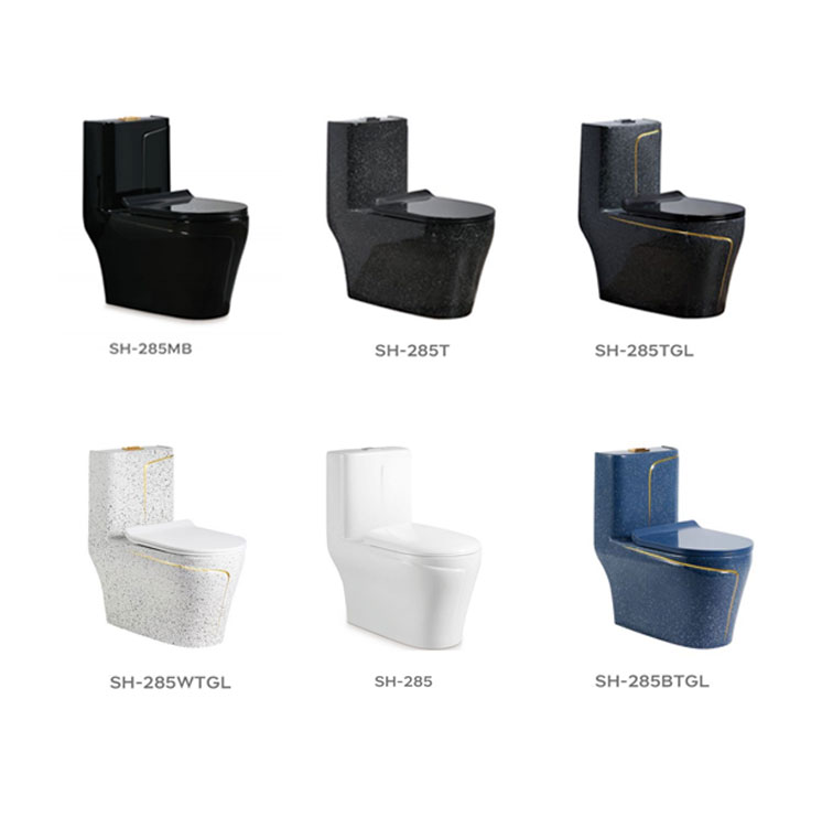 Wholesale Modern Washdown Luxury Glossy Black & Gold One-Piece Toilet SH-285BGL – China Wholesale Toilet Manufacturer - 画像 (3)