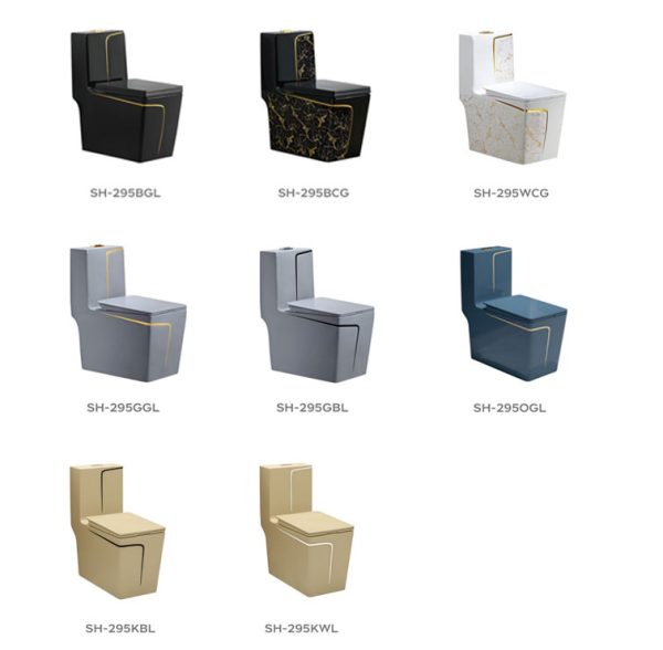 Factory Direct Wholesale High Quality Glossy Black One-Piece Toilet SH-295BGL – OEM and ODM Support