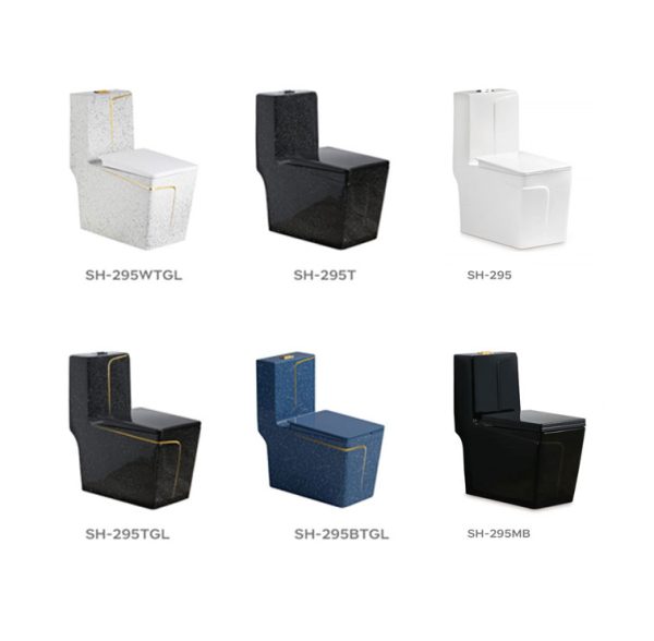 Factory Direct Wholesale High Quality Glossy Black One-Piece Toilet SH-295BGL – OEM and ODM Support