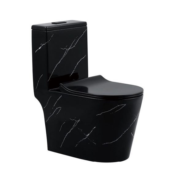 Black Marble One-Piece Toilet Wholesale with Custom Surface Texture – China Toilet Manufacturer