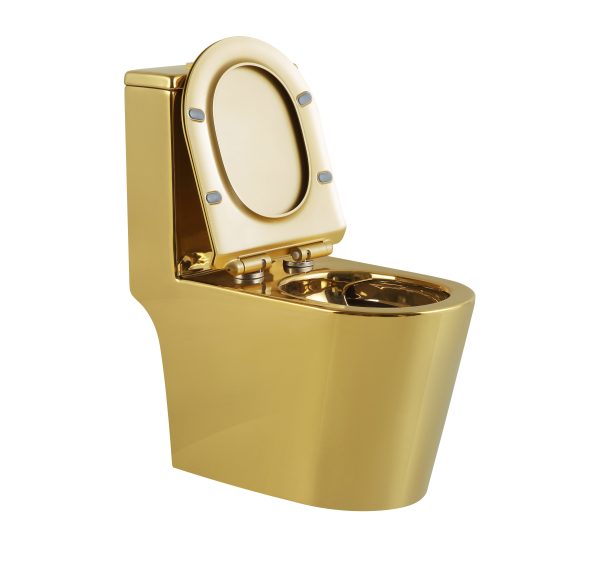 Wholesale Luxury Golden One-Piece Toilet SH-6630GC – Singapore STL Water Efficiency Certified
