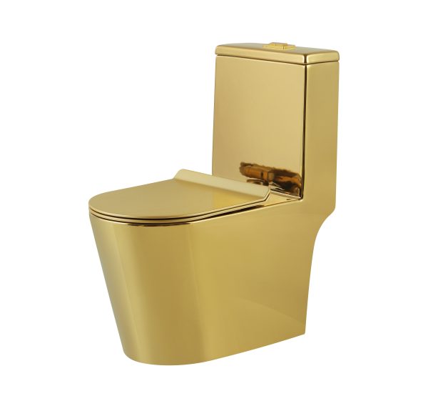 Wholesale Luxury Golden One-Piece Toilet SH-6630GC – Singapore STL Water Efficiency Certified