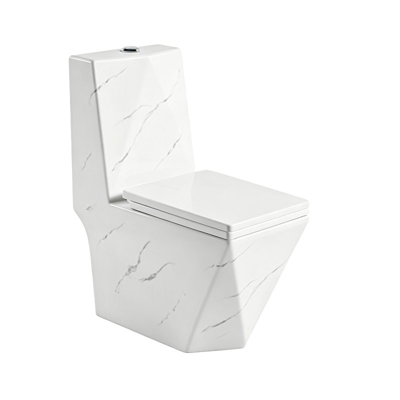 Wholesale One Piece Toilet SH-276BL– Bold Modern Diamond Design With Marble Pattern