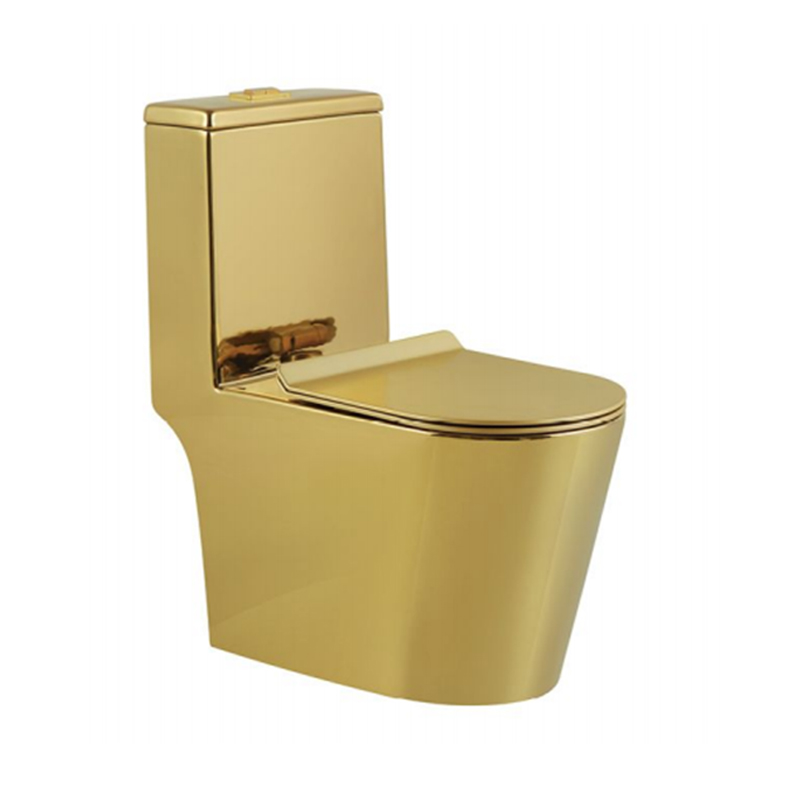 Wholesale Luxury Golden One-Piece Toilet SH-6630GC – Singapore STL Water Efficiency Certified