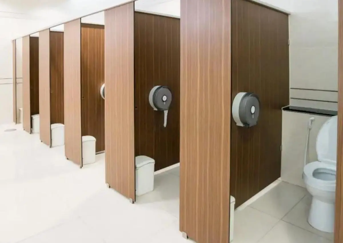 two-piece toilet in shopping mall