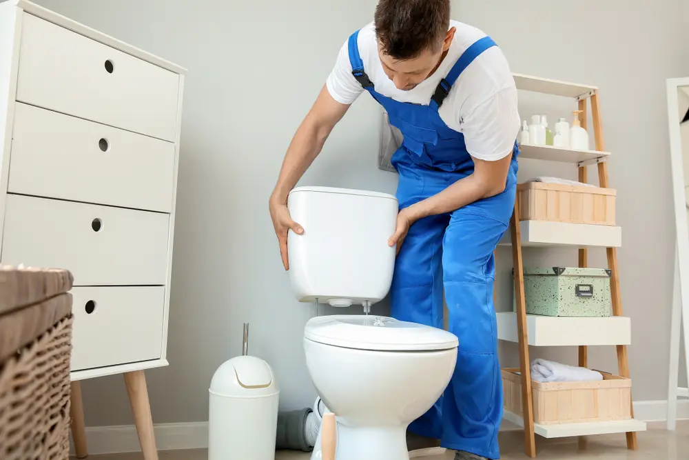 two-piece toilet installation