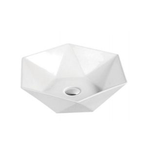 Lavabo de encimera de cerámica con facetas geométricas para proyectos de baño de diseño – Fabricante de lavabos de cerámica