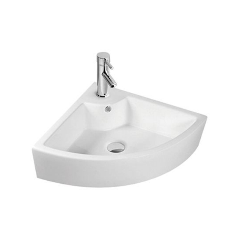 Wholesale Triangle Art Basins, White Corner Ceramic Basin for Small Bathrooms, Bathroom Corner