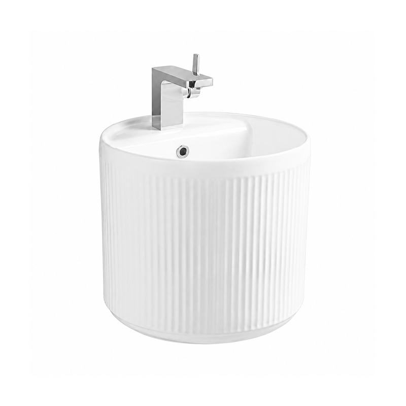 Wholesale Wall Hung Ceramic Countertop Wash Basin with Modern Round Design