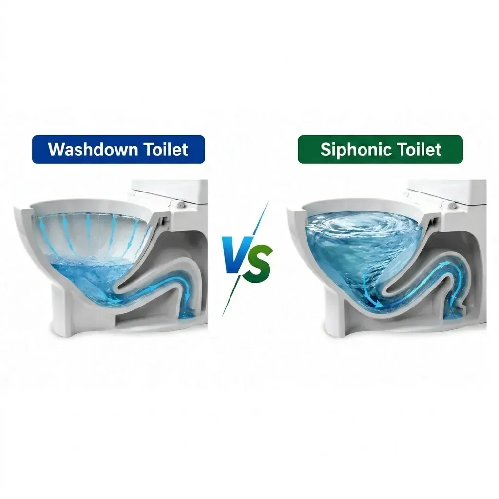 washdown toilet vs siphonic toilet 1-1