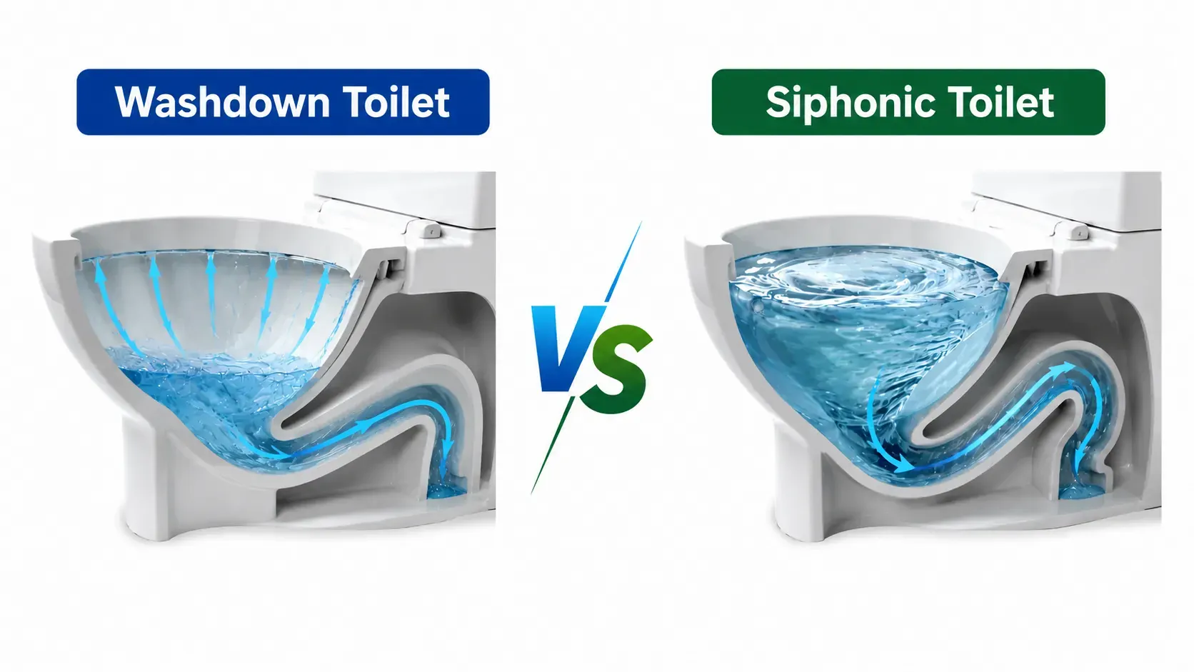 washdown toilet vs siphonic toilet