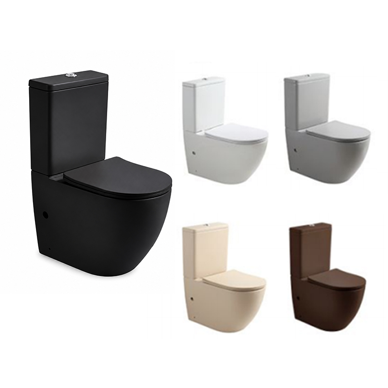 Factory Price Modern Matte Grey Two-Piece Toilet SH-5101MLG, Rimless Washdown Design - الصورة 2