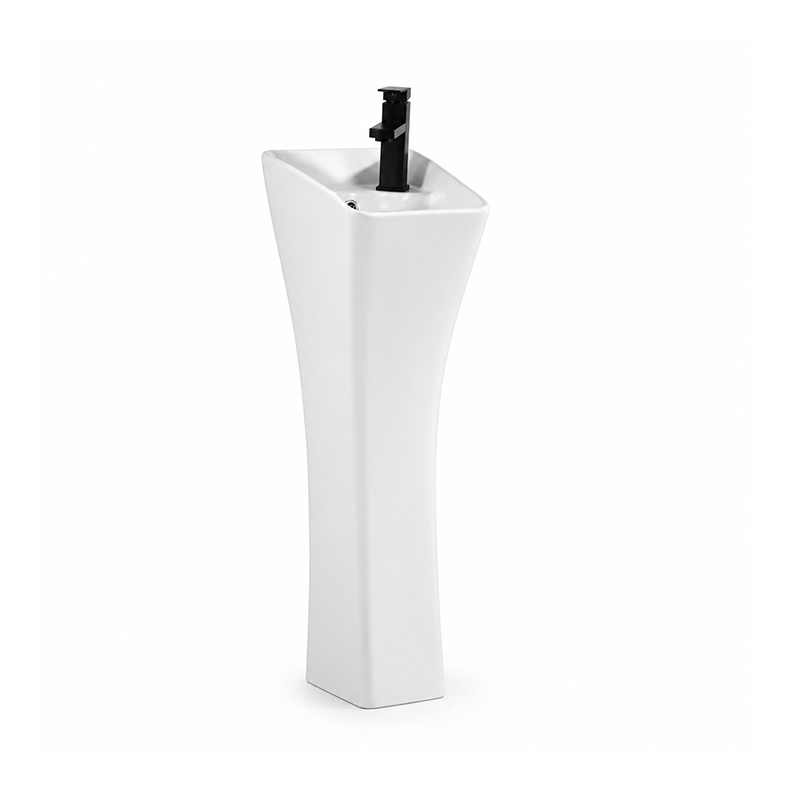 Modern Geometric Pedestal Wash Basin for Luxury Bathroom Projects – Pedestal Wash Basin Manufacturer