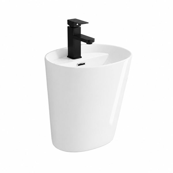 Bulk Modern Wall Hung Ceramic Basin with Unique Curved Design SH-P123 – Wash Basin Manufacturer and Supplier