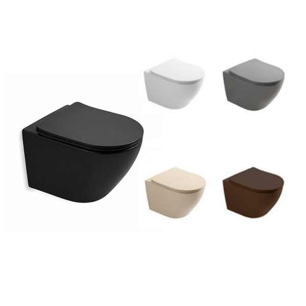 Wholesale Gray Wall-hung Toilet SH-001MLG, Washdown Rimless Design – Toilet Factory Supply