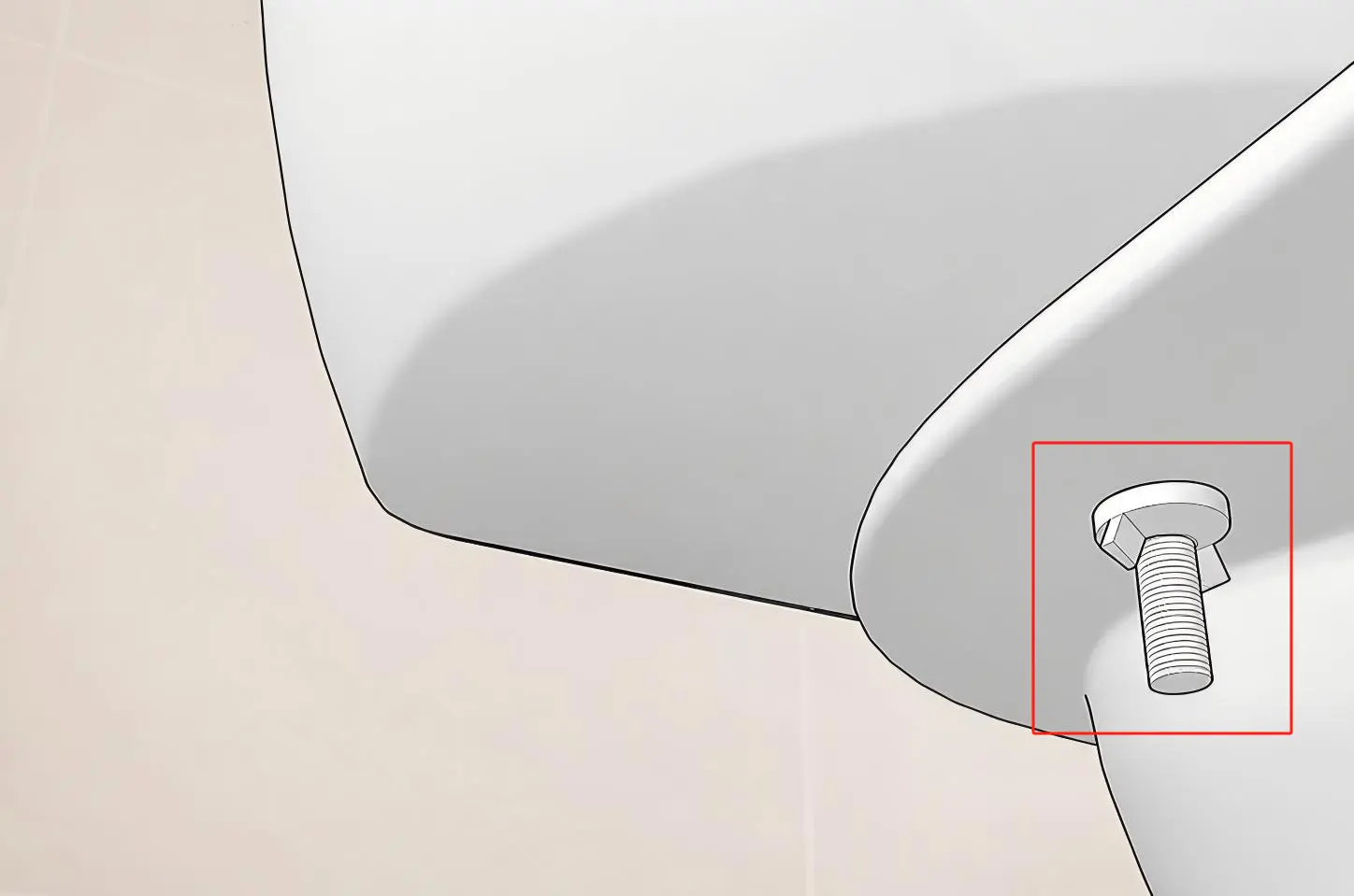 the connection point of a two-piece toilet