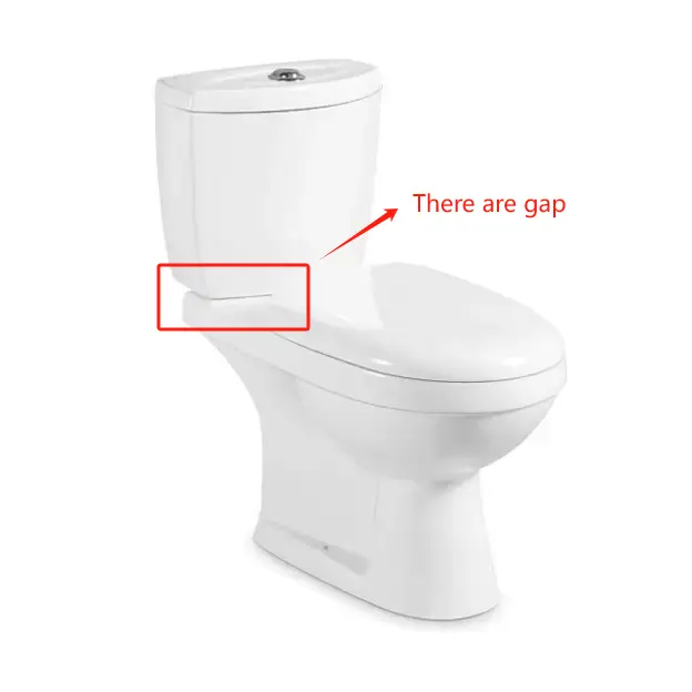the gap in a two-piece toilet easily collects dust