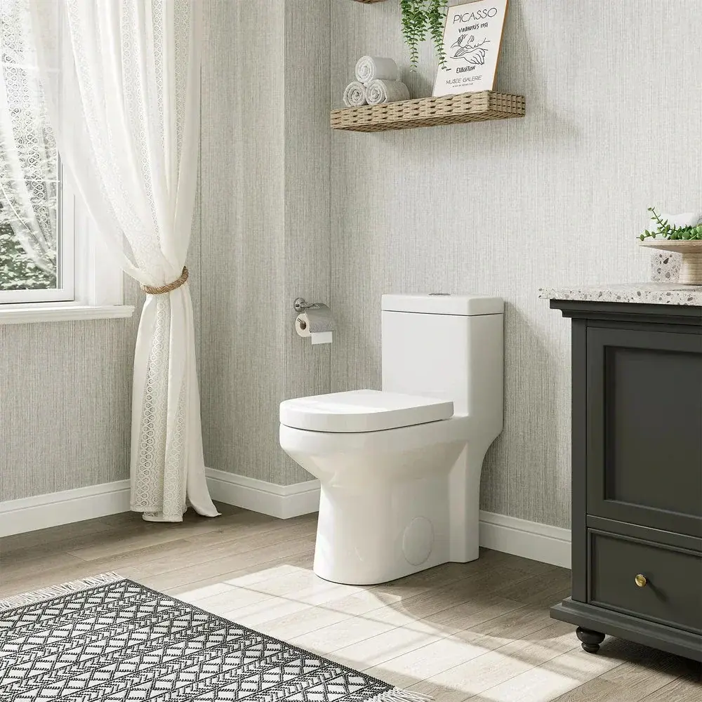 visual effect of a one-piece toilet in the bathroom