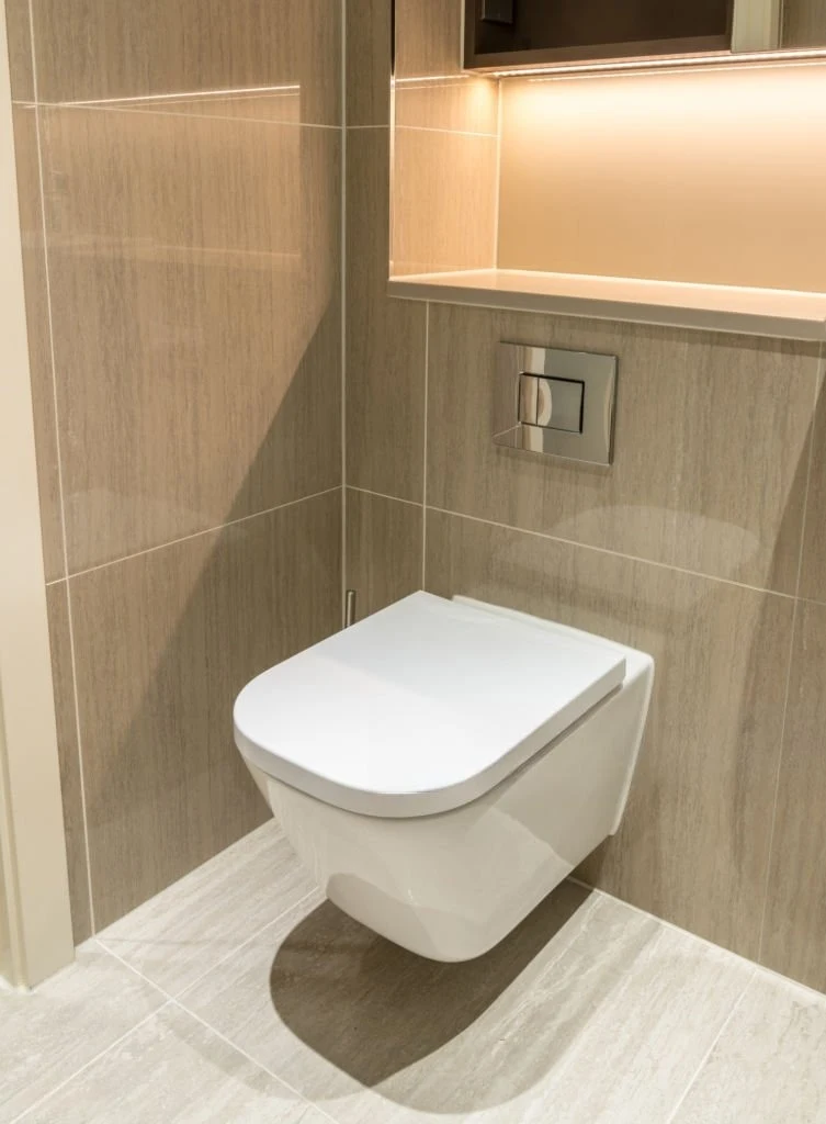 wall-hung toilets are used to create a superior spatial visual effect