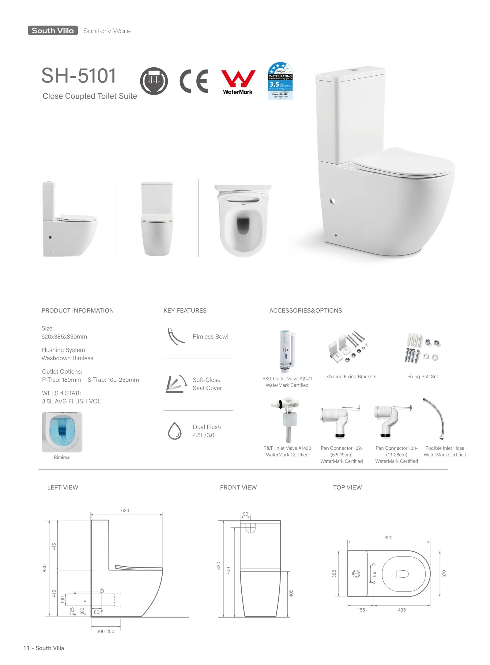 WaterMark Certified Toilet SH-5101 Details