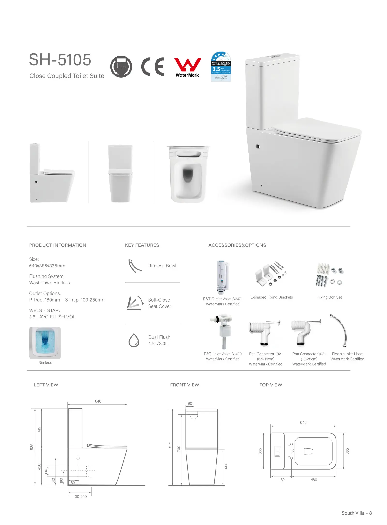 WaterMark Certified Toilet SH-5105 Details