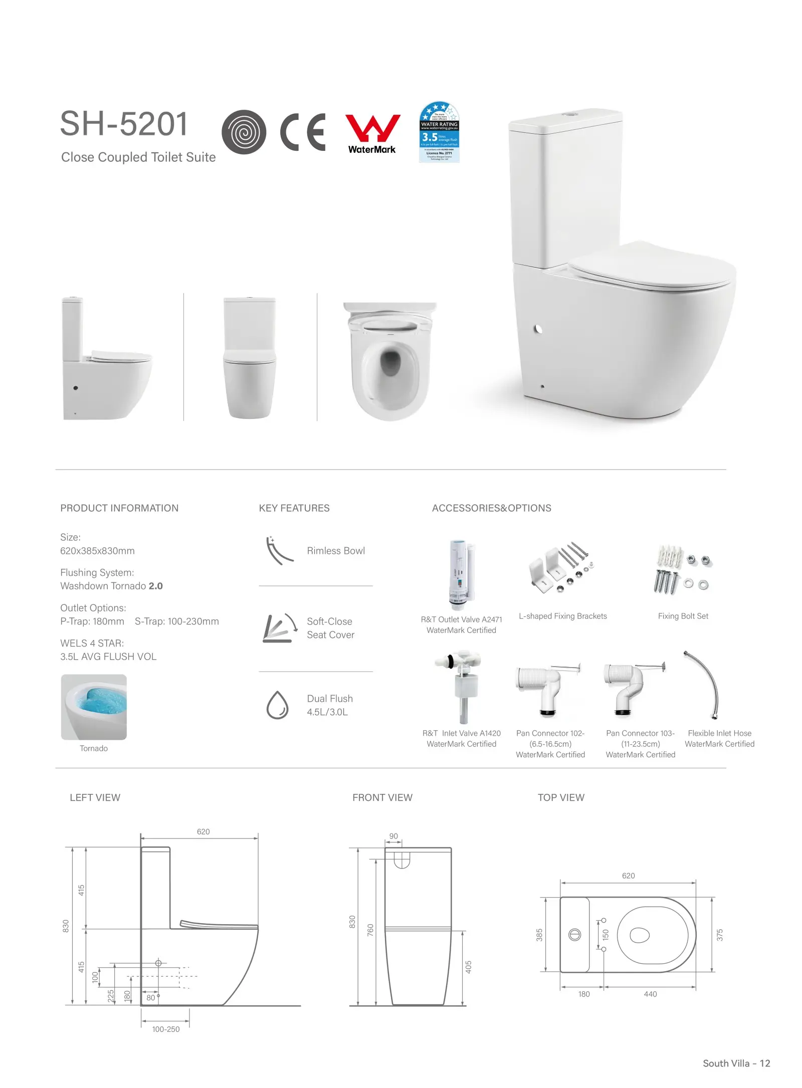 WaterMark Certified Toilet SH-5201 Details