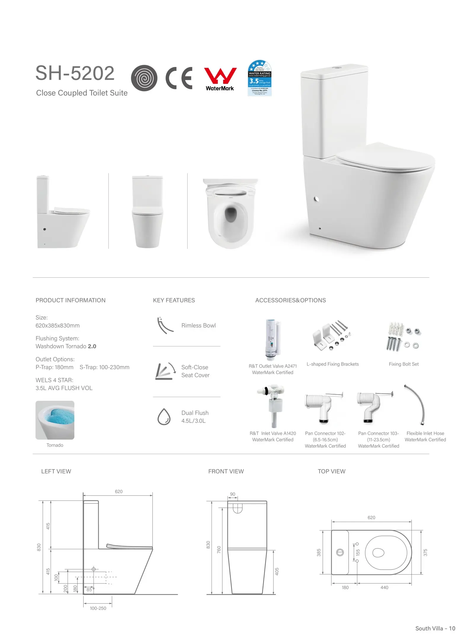 WaterMarket Certified Toilet SH-5202 Details