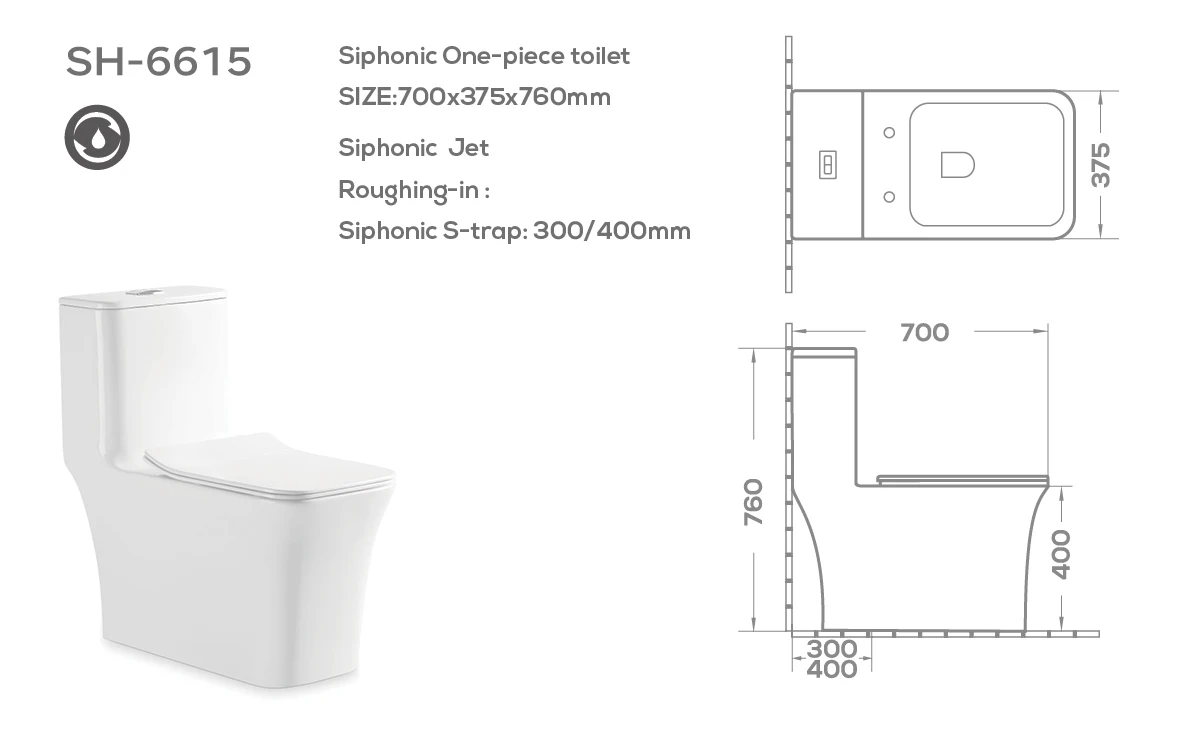 Siphonic Toilet SH-6615 Details