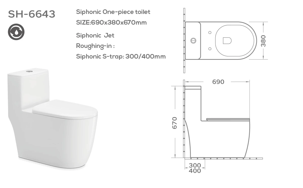 Siphonic Toilet SH-6643 Details