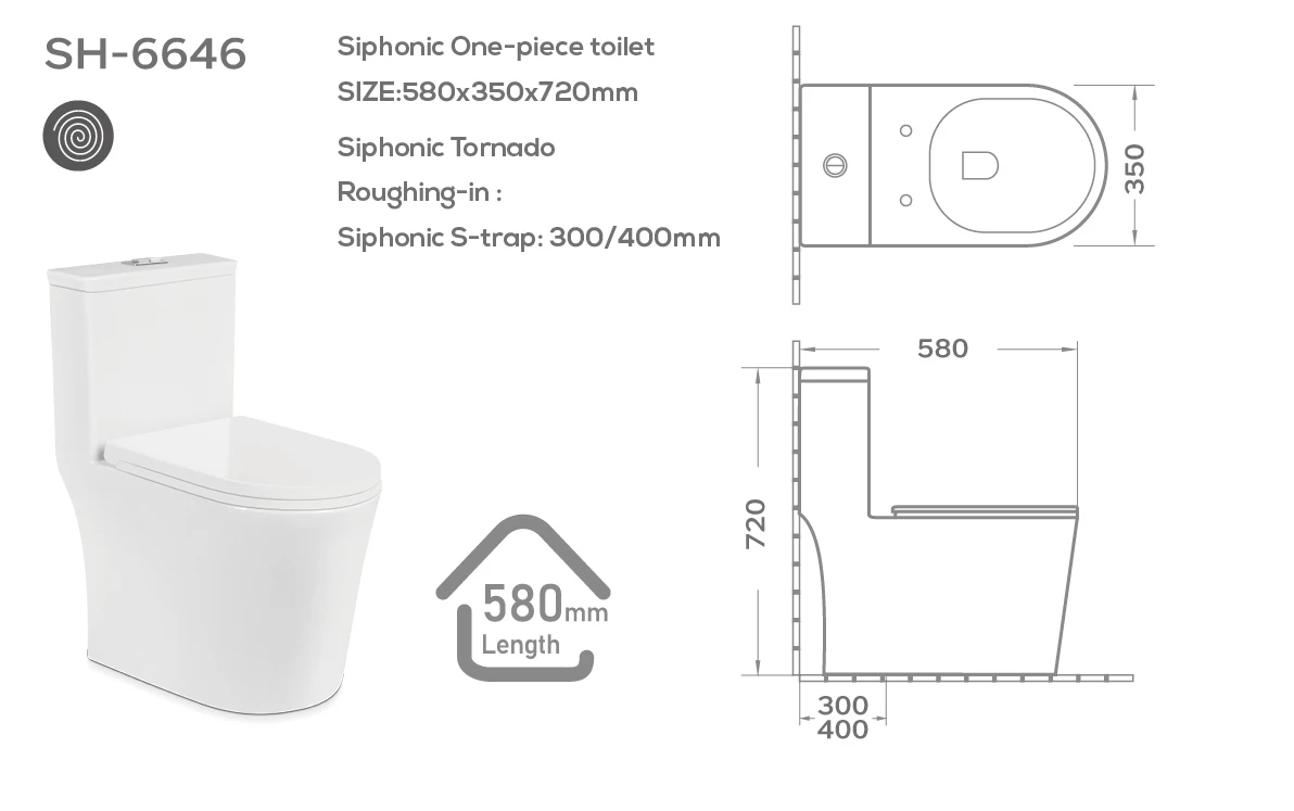 Siphonic Toilet SH-6646 Details